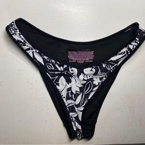 Floral Black and White Women's Swim Bottom